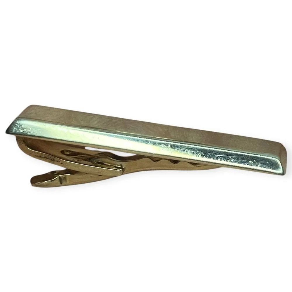 Vintage-Inspired Art Deco Tie Clip Gold Tone Geometric Retro Bar Clip Men Gift